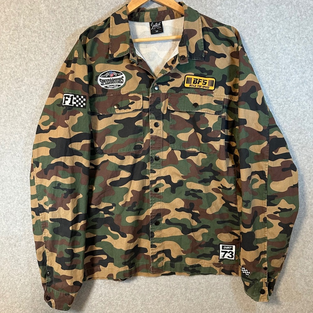 Switch Remarkable Racing Jacket Mens 3X Camo Extreme Speed Moto Patches